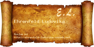 Ehrenfeld Ludovika névjegykártya